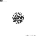 Human fingerprint. Isolated icon on white background